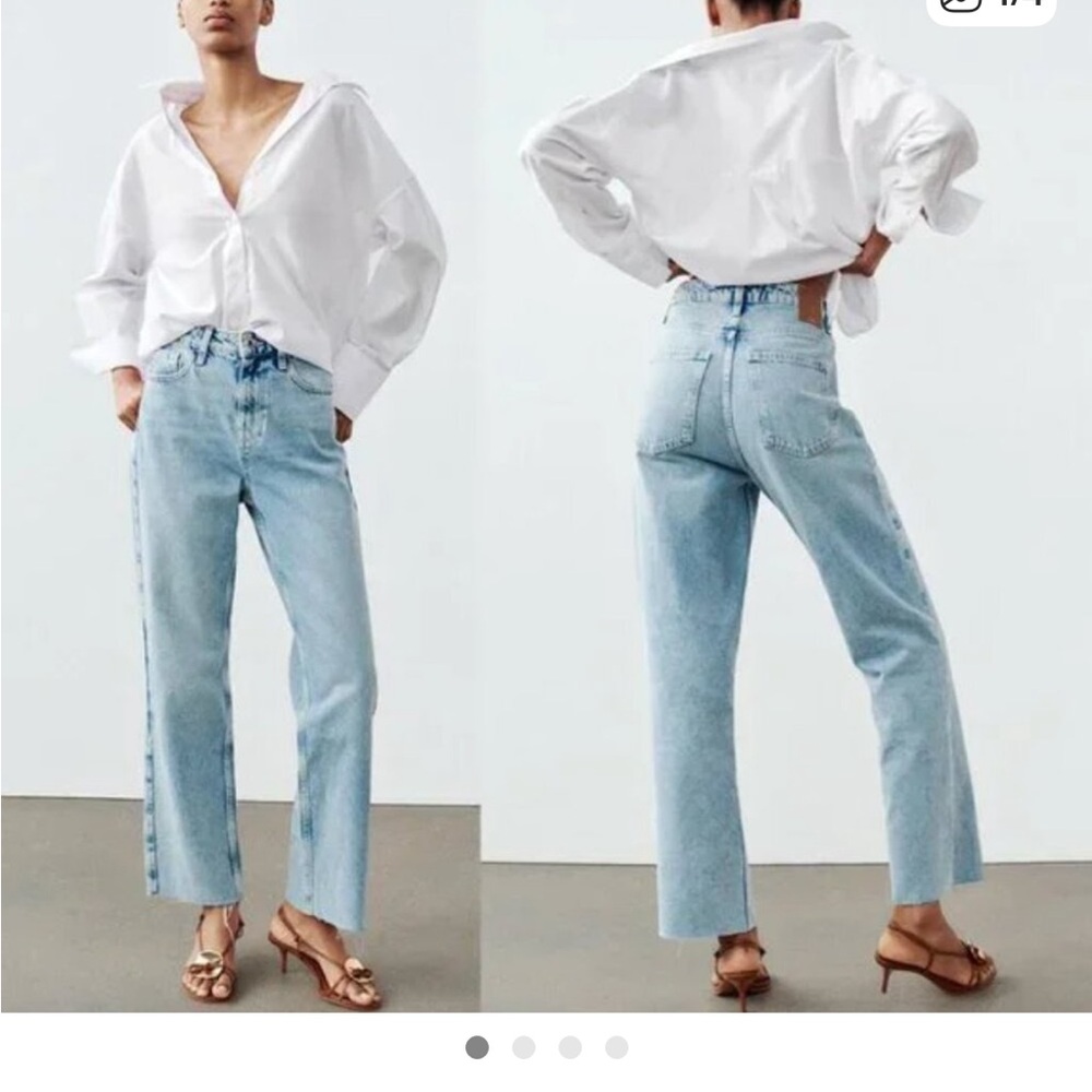 Zara High Waisted Straight Jeans